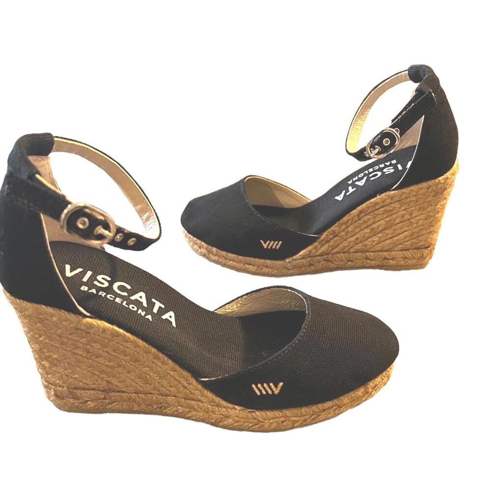 Handcrafted Viscata Barcelona Canvas Wedges|Mediterranean Chic Aesthetic | US 5 - Picture 3 of 7